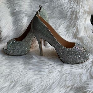 Silver Rhinestone High Heels